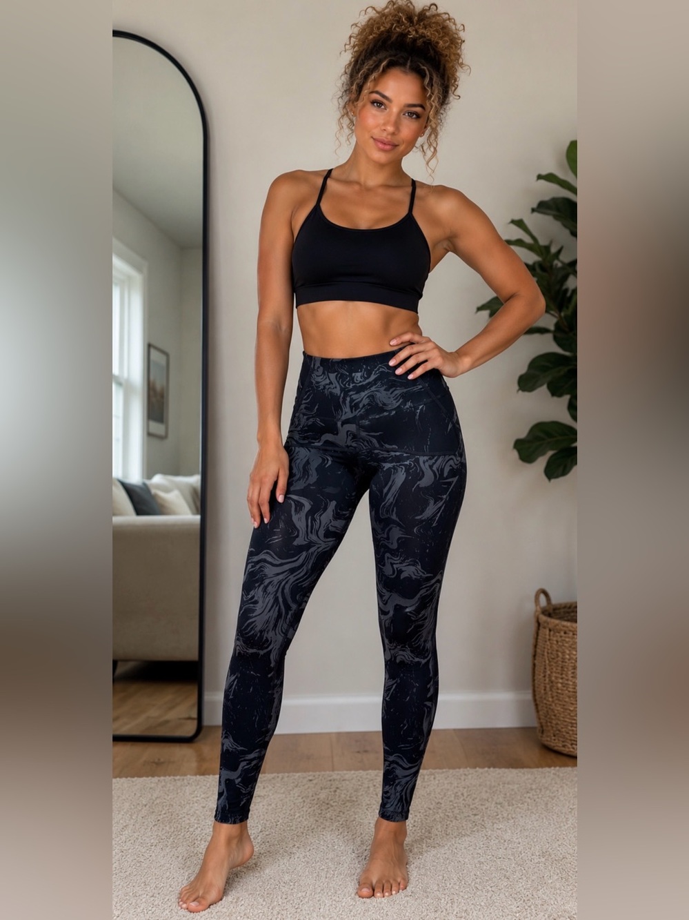 Gymshark Black Marble High-Waist Leggings